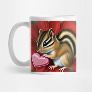 Valentine's Day Squirrel with a Pink Heart Mug